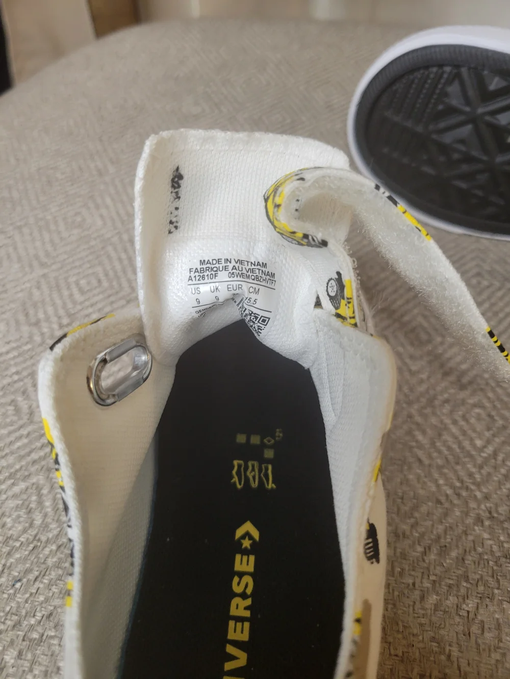 Converse Boy's White & Yellow Construction Print Sneakers